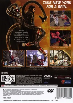 Spider-Man 2 box cover back
